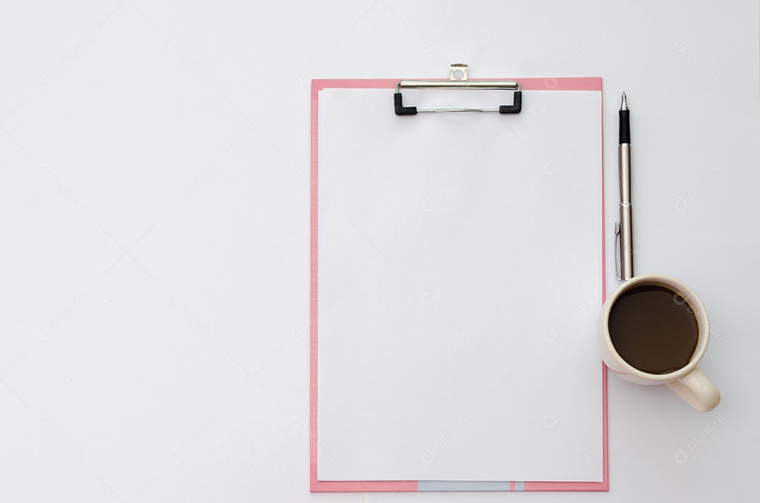 Espaço na mesa Área espaço de trabalho maquete xícaras de café lanche doces