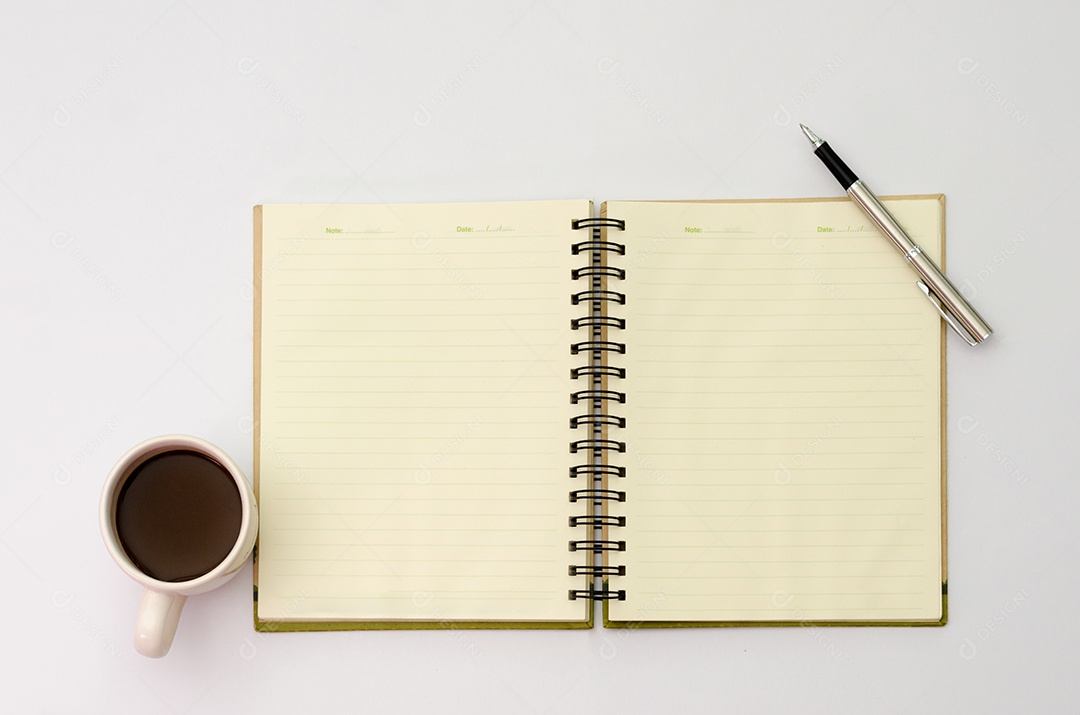 Espaço na mesa Área espaço de trabalho maquete xícaras de café lanche doces