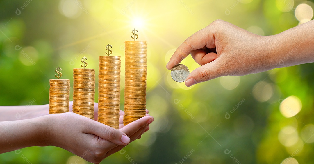 Crescimento monetário economizando dinheiro