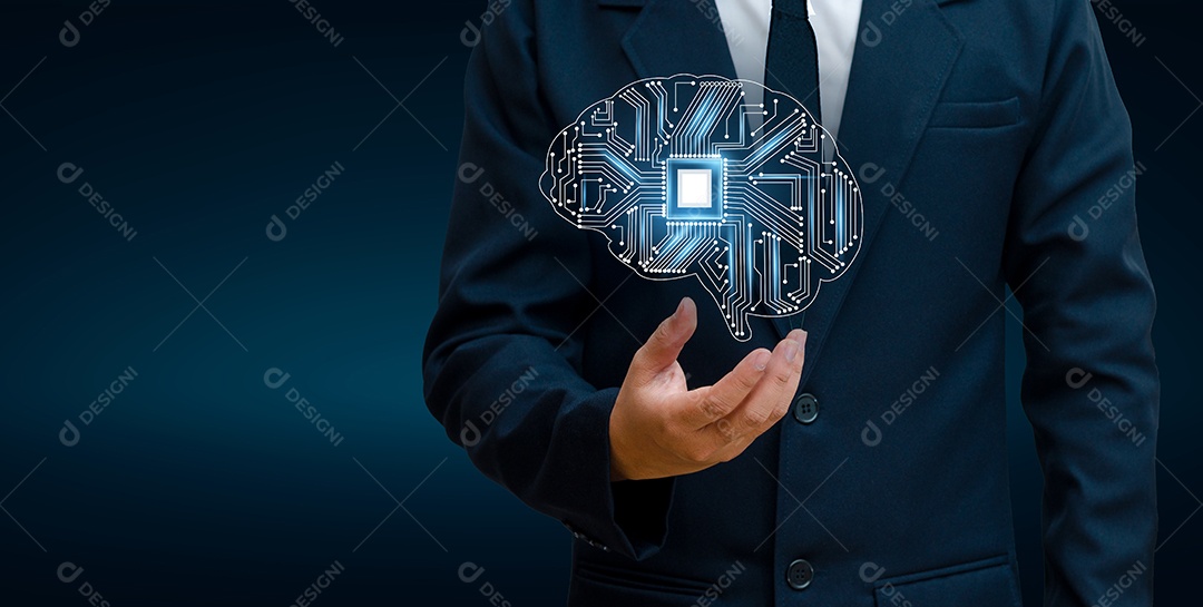 Símbolos de tecnologia da série mental assunto de ciência da computação artificial