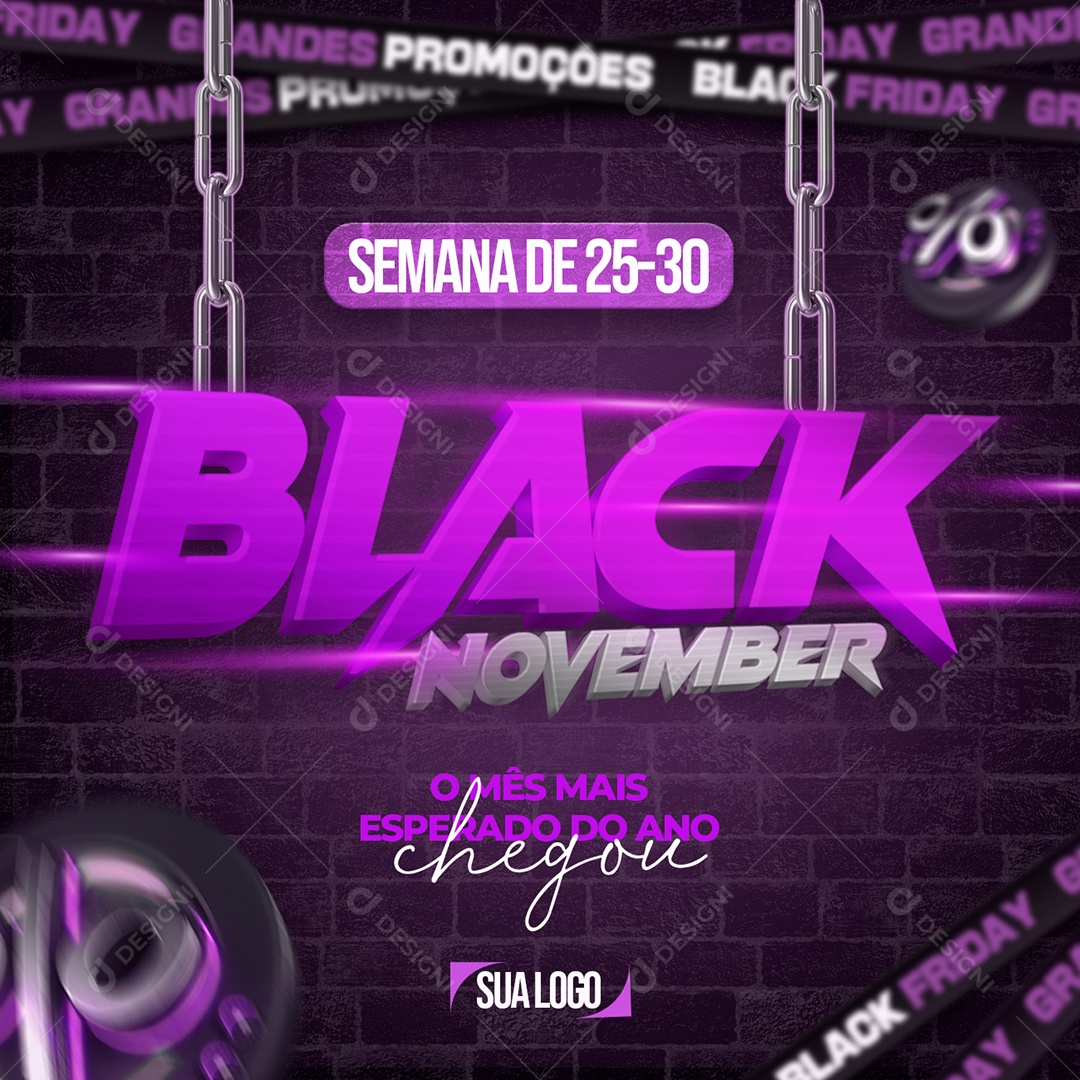 Black November o Mês Mais Esperado Do Ano Chegou Social Media PSD Editável