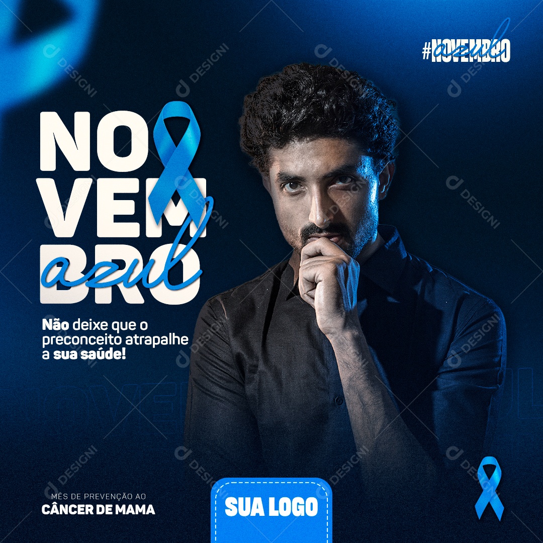 Social Media Novembro Azul Cuide-se PSD Editável