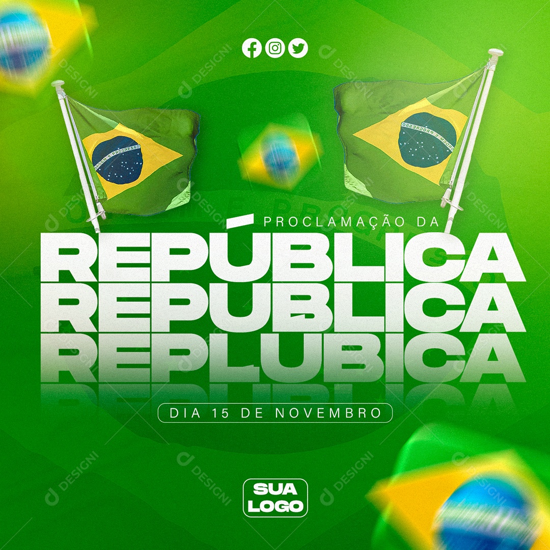 Dia da Proclamação Da República 15 de Novembro Social Media PSD Editável