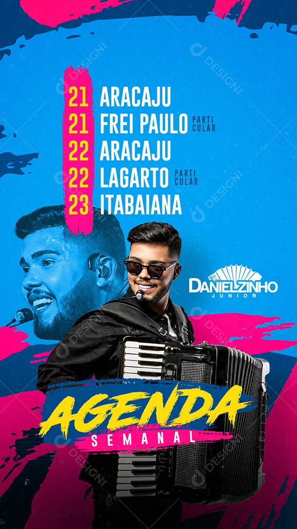 Story Agenda Semanal Danielzinho Junior Flyer Social Media PSD Editável