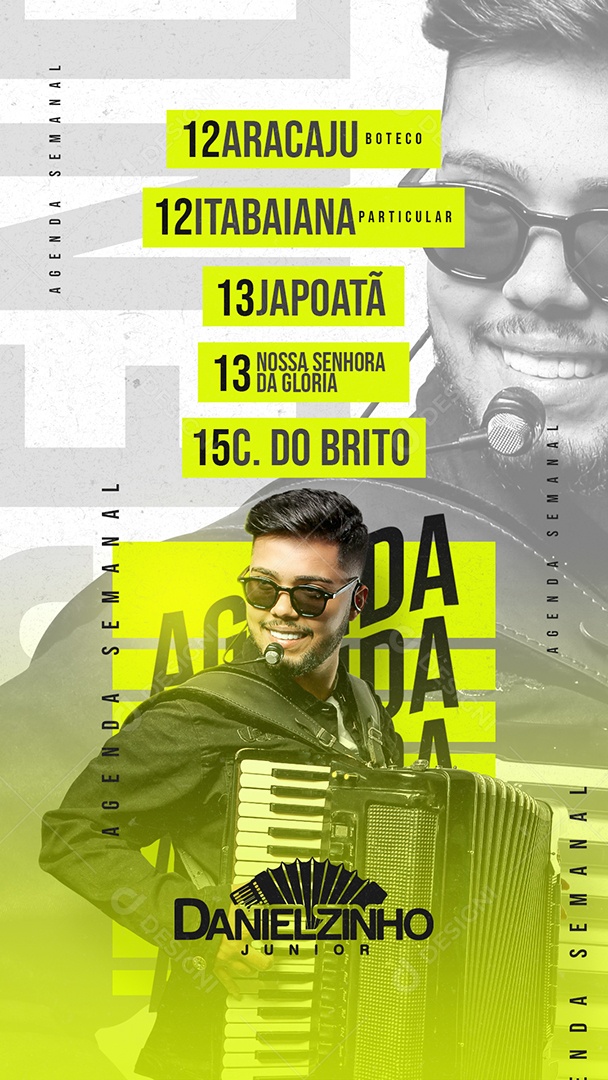 Story Agenda Semanal Danielzinho Junior Flyer Social Media PSD Editável