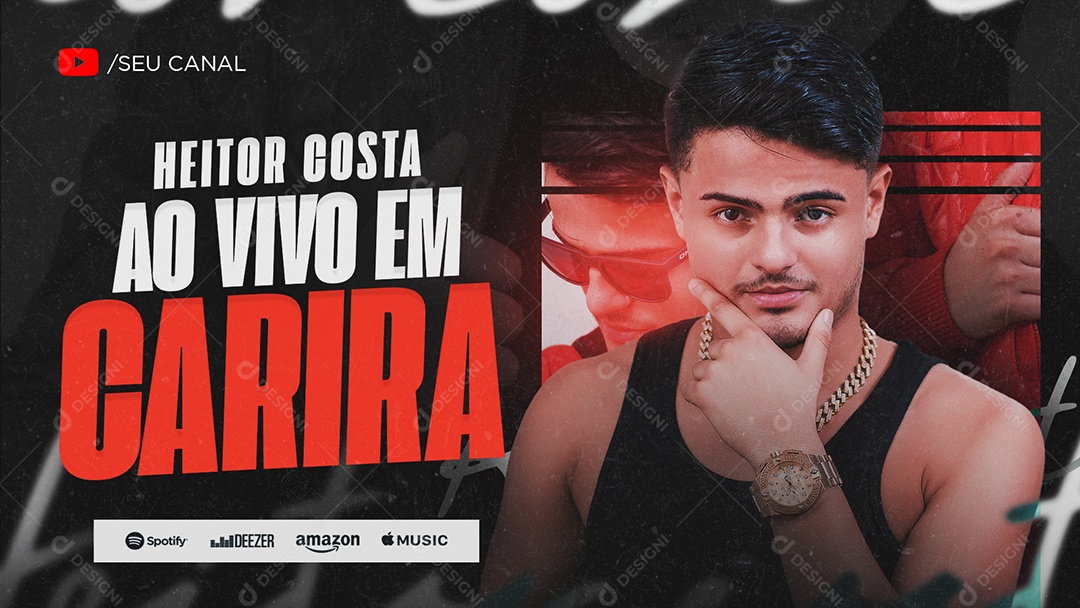 Banner Heitor Costa Ao Vivo em Carira Flyer Social Media PSD Editável