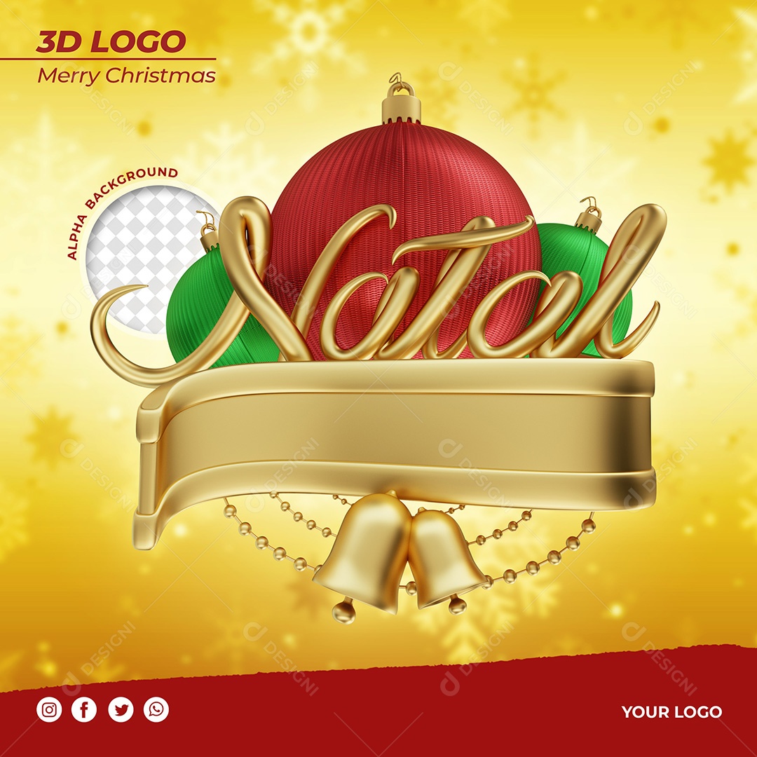 Selo 3D Para Composição Natal PSD