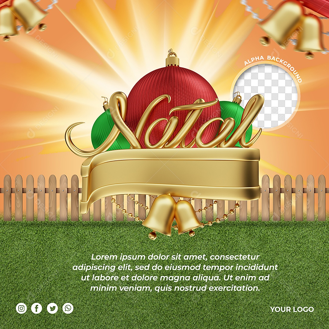 Selo 3D Para Composição Natal PSD