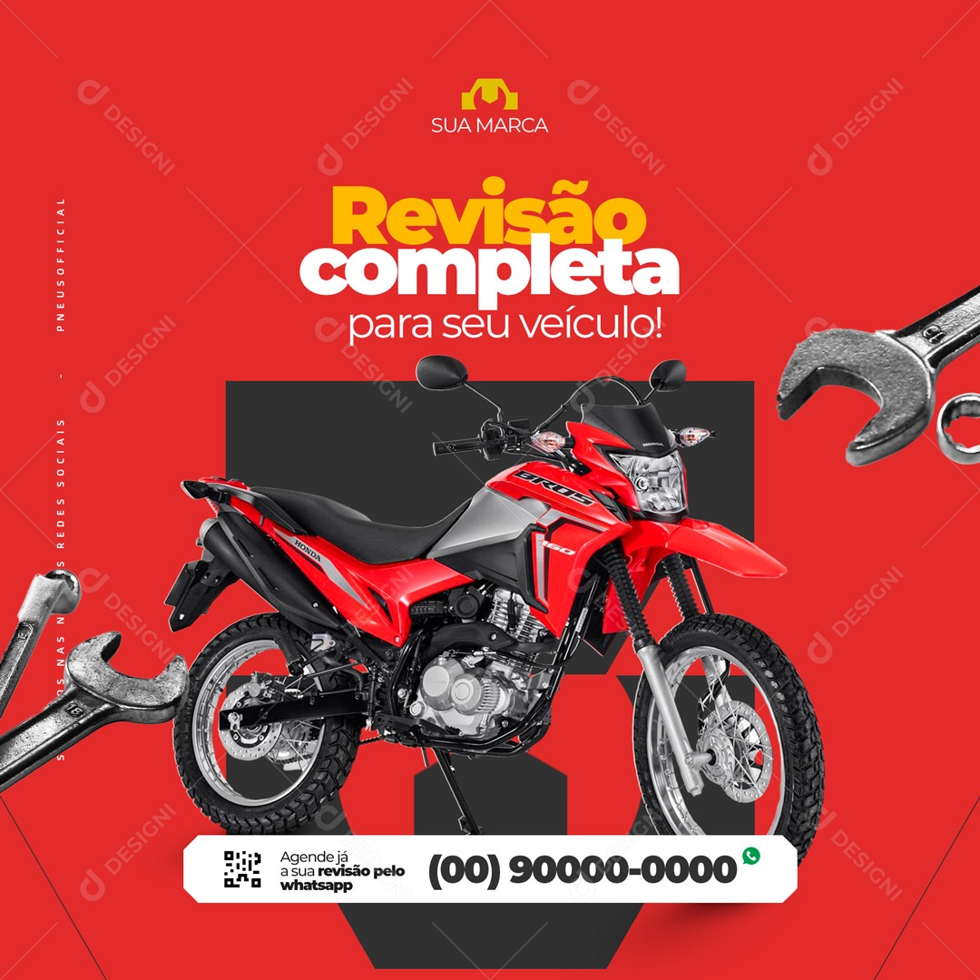 Revisão Completa Para seu Veículo! Oficina Mecânica Social Media PSD Editável
