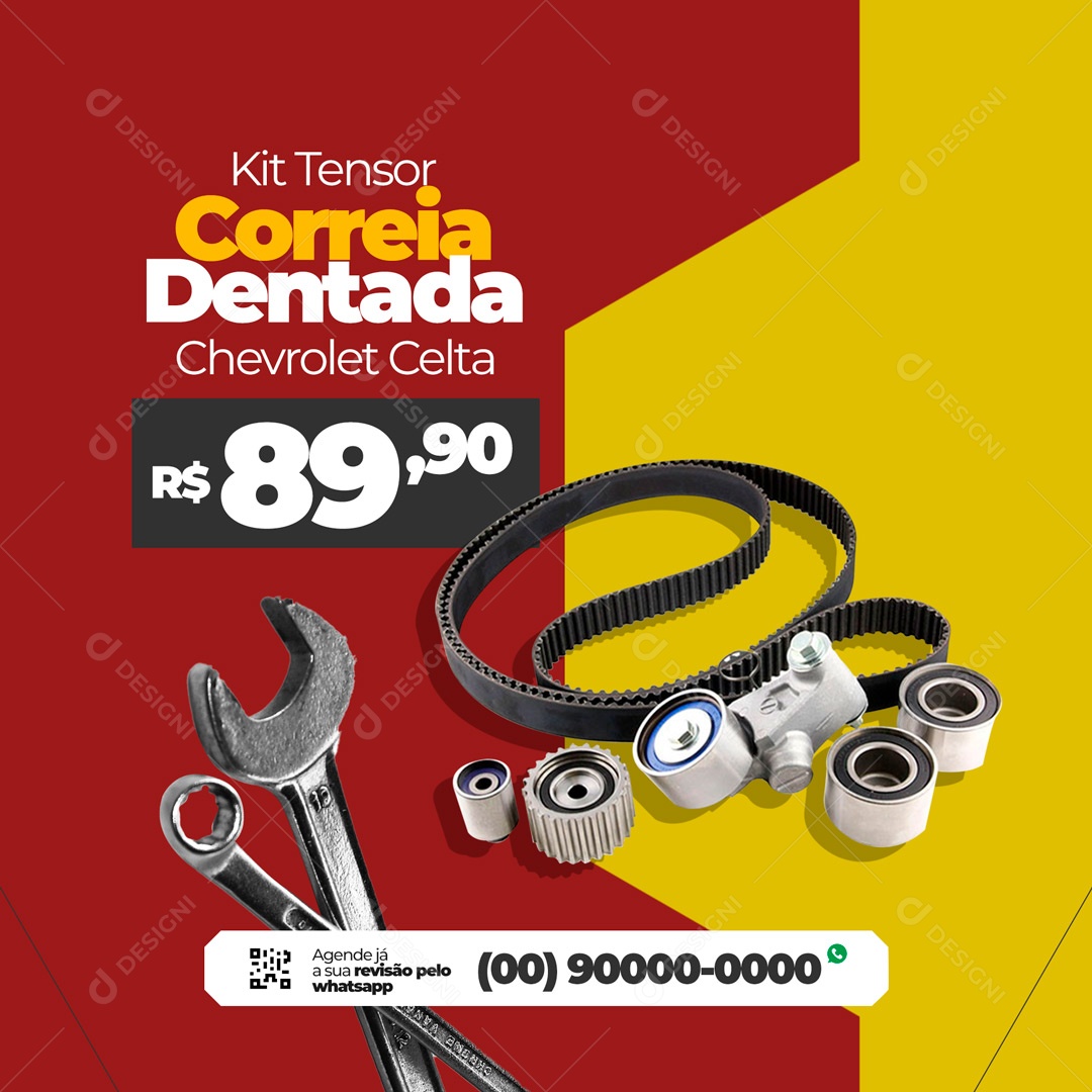 Kit Tensor Correia Dentada Oficina Mecânica Social Media PSD Editável
