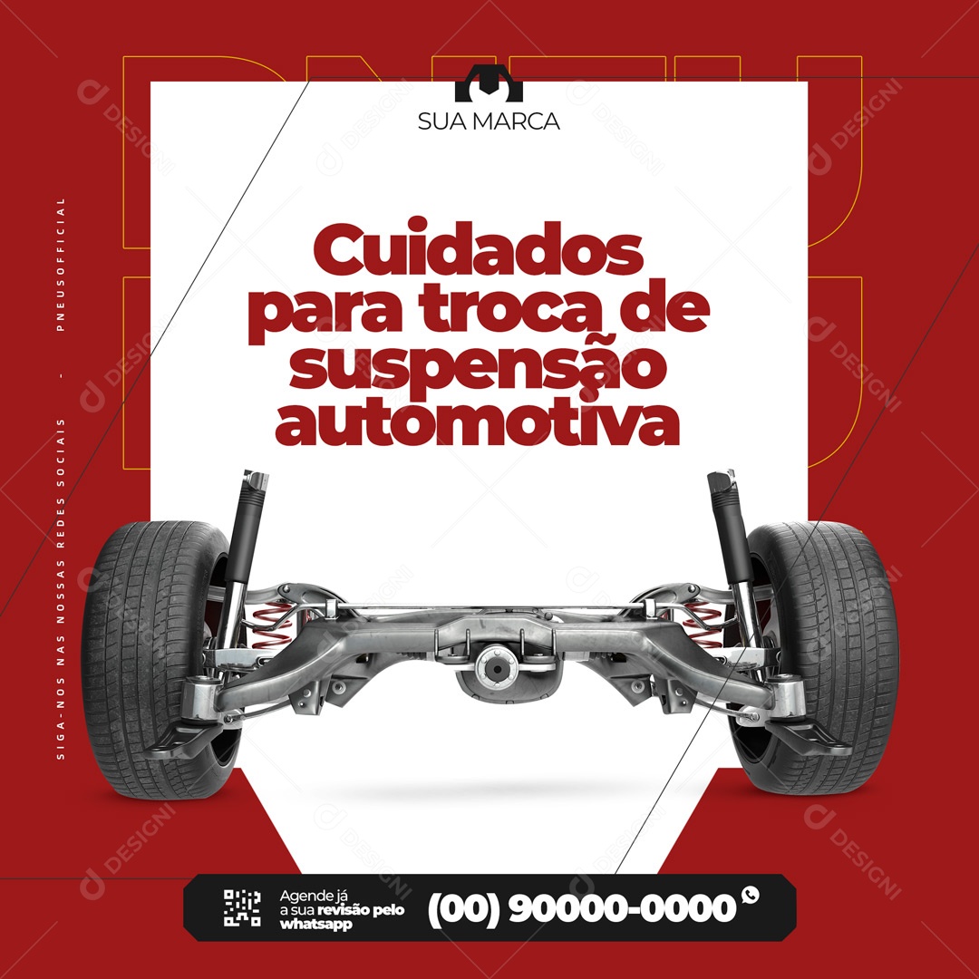 Cuidados para Troca de Suspensão Automotiva Oficina Mecânica Social Media PSD Editável