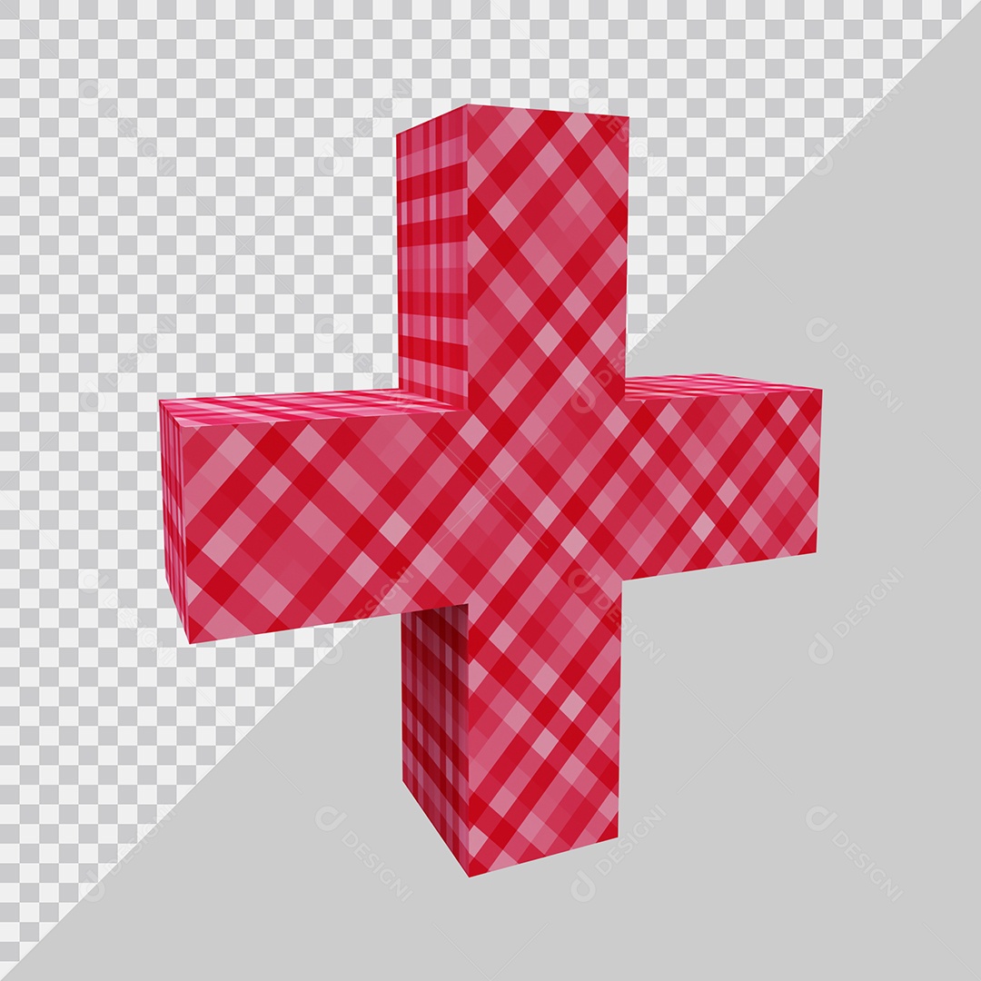 Elemento 3D Para Composição Sinal De Mais Vermelha PSD