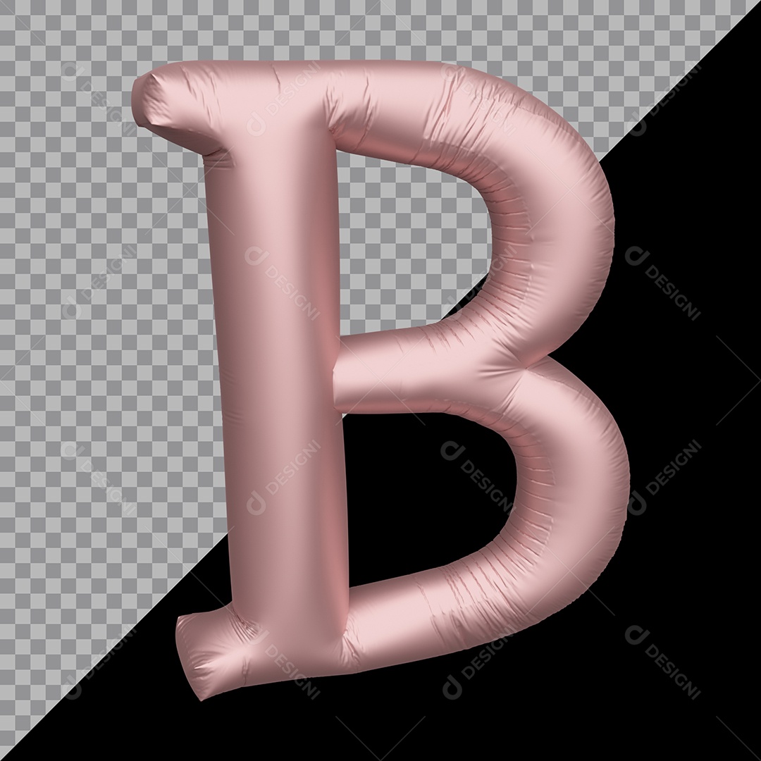 Elemento 3D Para Composição Letra B Rosa PSD