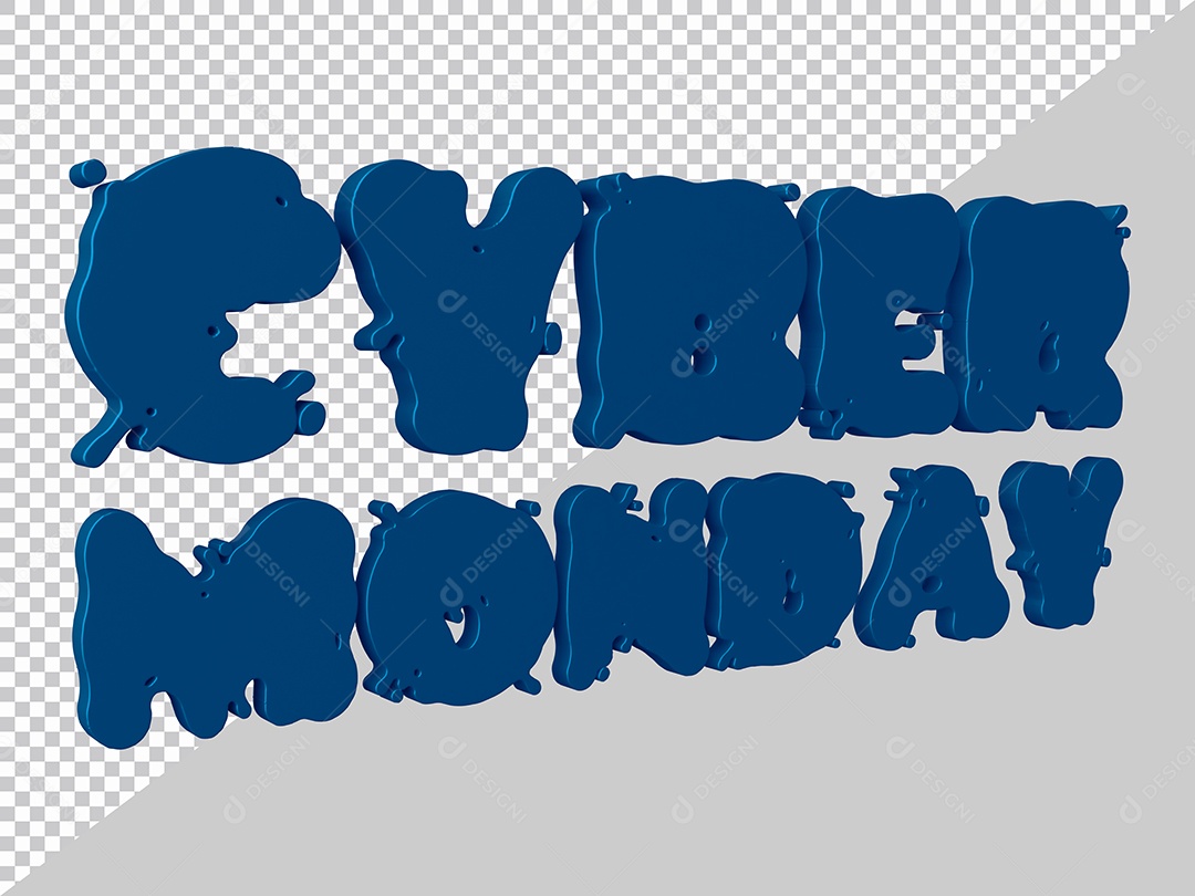 Cyber Monday Segunda Feira Cibernética Texto 3D Elemento Para Composição