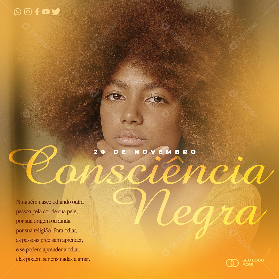 Dia da Consciência Negra 20 de Novembro Social Media PSD Editável
