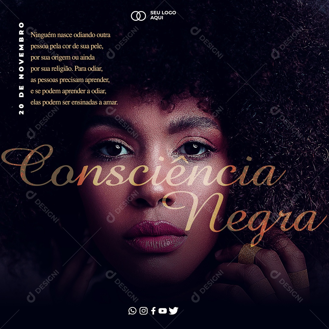 Dia da Consciência Negra 20 de Novembro Social Media PSD Editável