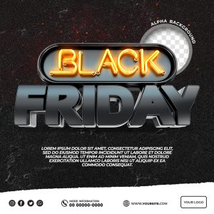 Selo 3D Black Friday Para Composição PSD