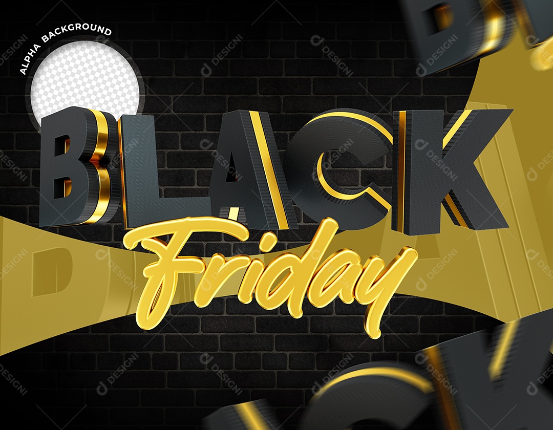 Selo 3D Black Friday Para Composição PSD