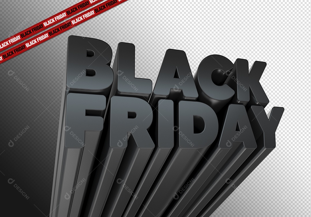 Texto 3D Para Composição Black Friday PSD