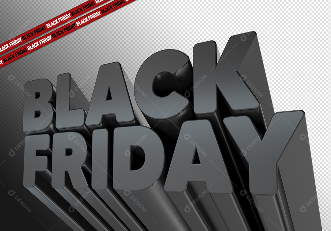 Texto 3D Black Friday Para Composição PSD