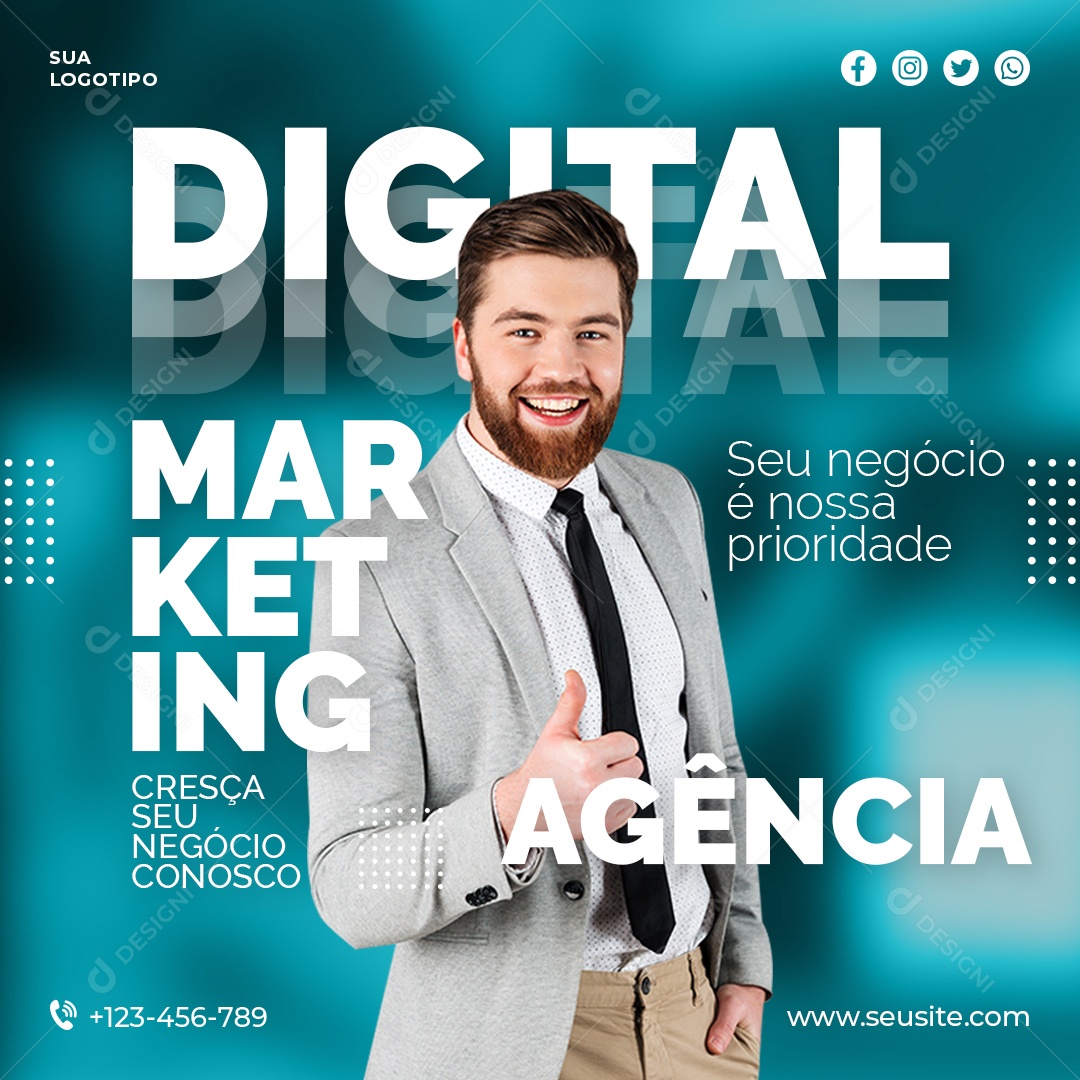 Social Media Marketing Digital Agências PSD Editável