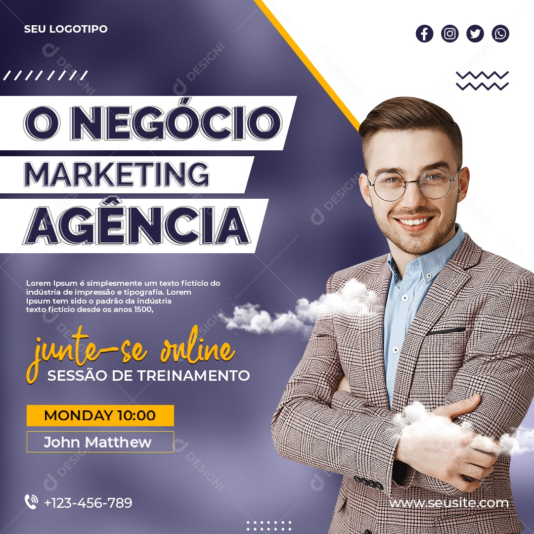 Social Media Marketing O Negócio Agências PSD Editável