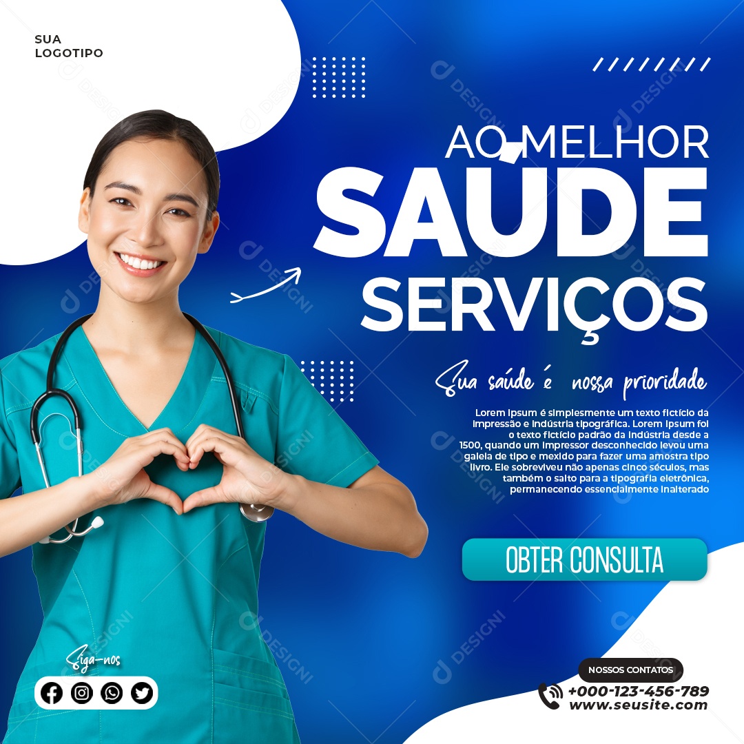 Social Media Ao Melhor Serviços PSD Editável