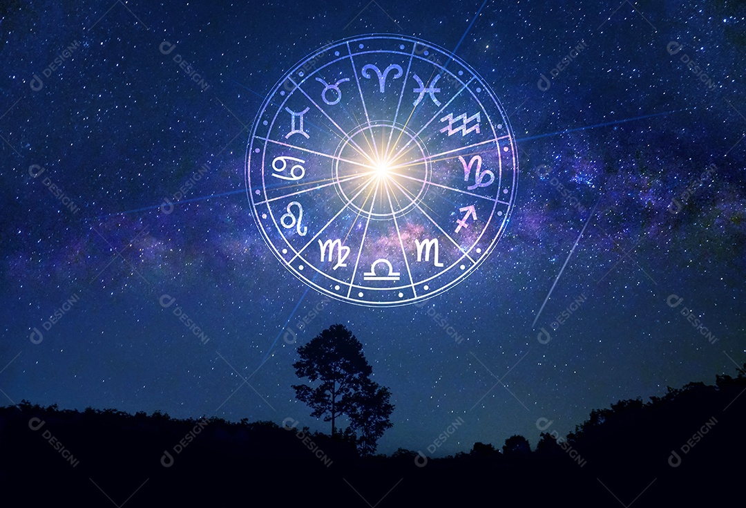Signos do zodíaco dentro do círculo do horóscopo conceito de astrologia e horóscopo