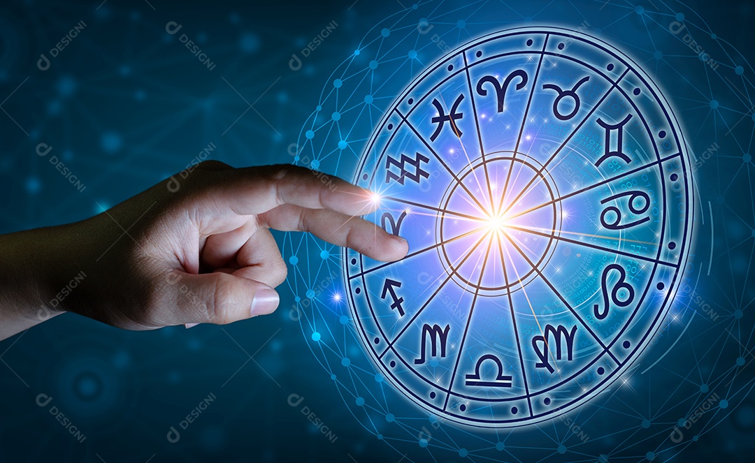 Signos do zodíaco dentro do círculo do horóscopo conceito de astrologia e horóscopo