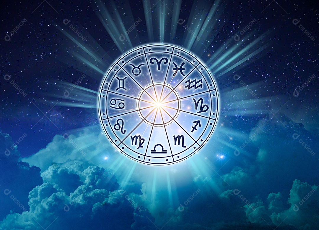 Signos do zodíaco dentro do círculo do horóscopo conceito de astrologia e horóscopo
