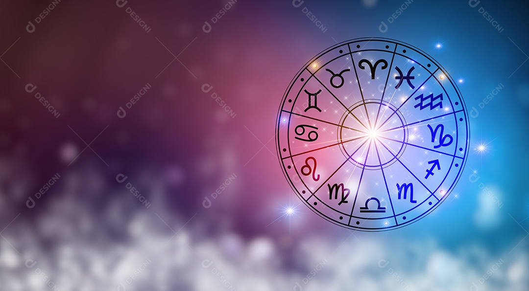 Signos do zodíaco dentro do círculo do horóscopo conceito de astrologia e horóscopo