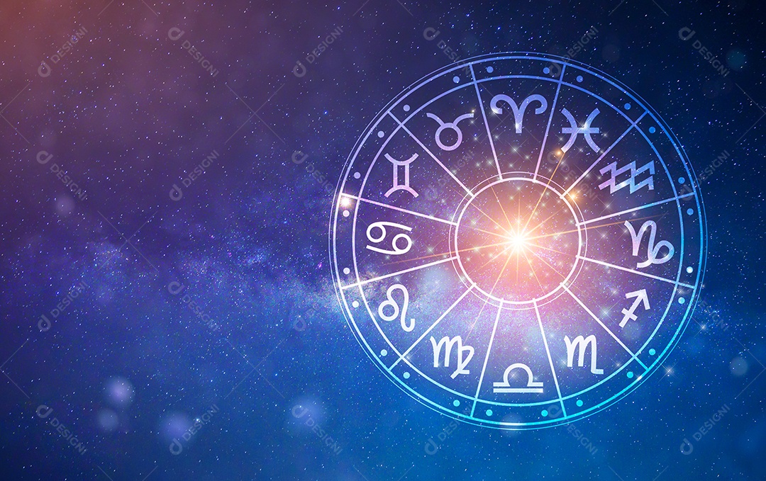 Signos do zodíaco dentro do círculo do horóscopo conceito de astrologia e horóscopo