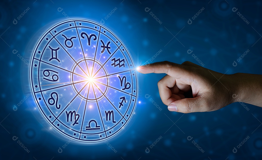 Signos do zodíaco dentro do círculo do horóscopo conceito de astrologia e horóscopo