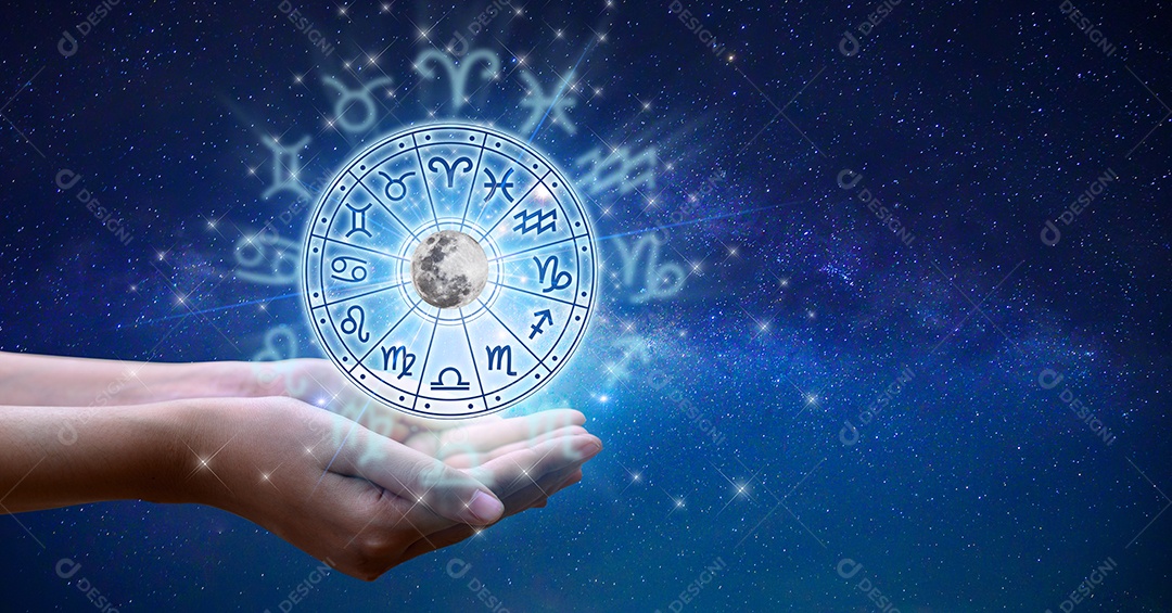 Signos do zodíaco dentro do círculo do horóscopo conceito de astrologia e horóscopo
