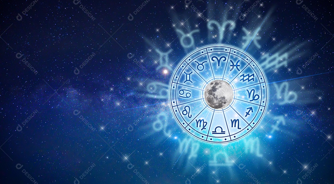 Signos do zodíaco dentro do círculo do horóscopo conceito de astrologia e horóscopo