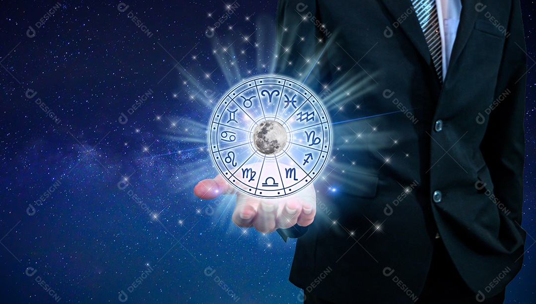 Signos do zodíaco dentro do círculo do horóscopo conceito de astrologia e horóscopo