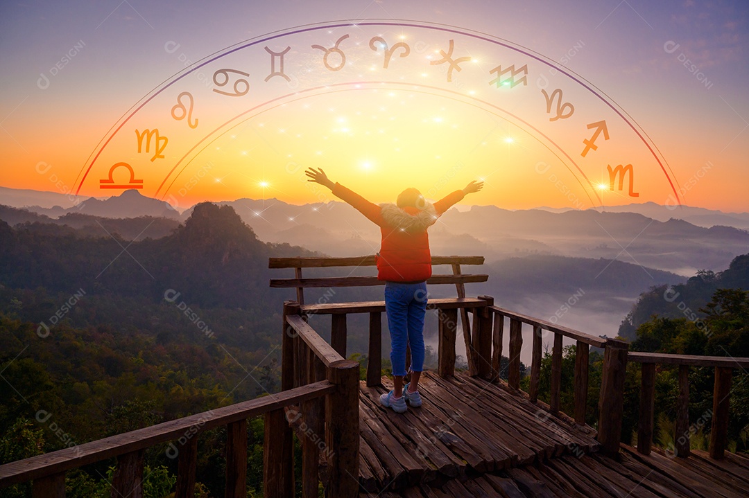 Signos do zodíaco dentro do círculo do horóscopo conceito de astrologia e horóscopo