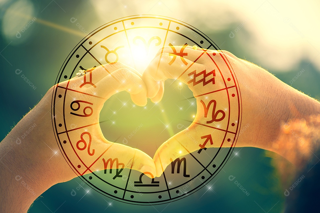 Signos do zodíaco dentro do círculo do horóscopo conceito de astrologia e horóscopo
