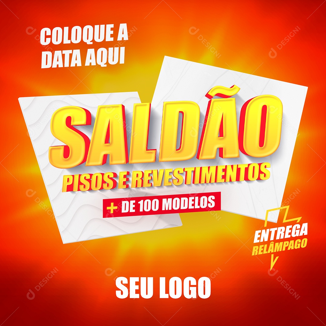 Saldão de Pisos e Revestimento Construção Promoção Social Media PSD Editável