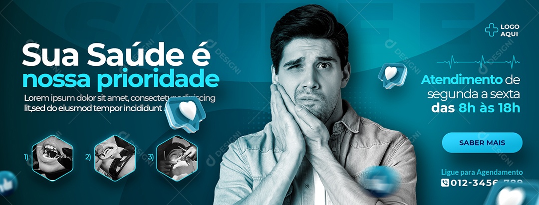 Social Media Clínica Médica Sua Saúde é Nossa Prioridade PSD Editável