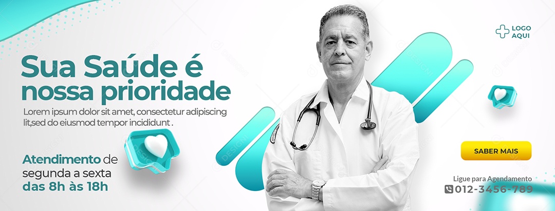 Social Media Clínica Médica Sua Saúde é Nossa Prioridade PSD Editável