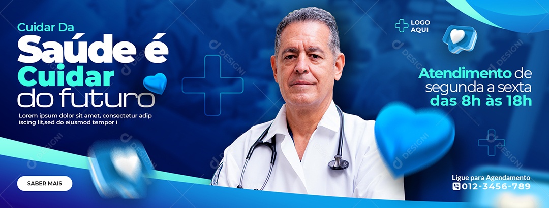 Social Media Clínica Médica Cuide da Saúde PSD Editável