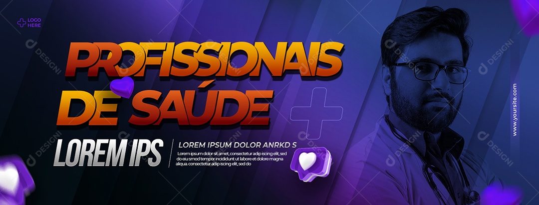 Social Media Clínica Médica Profissionais de Saúde PSD Editável