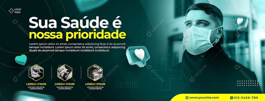 Social Media Clínica Médica Sua Saúde é Nossa Prioridade PSD Editável