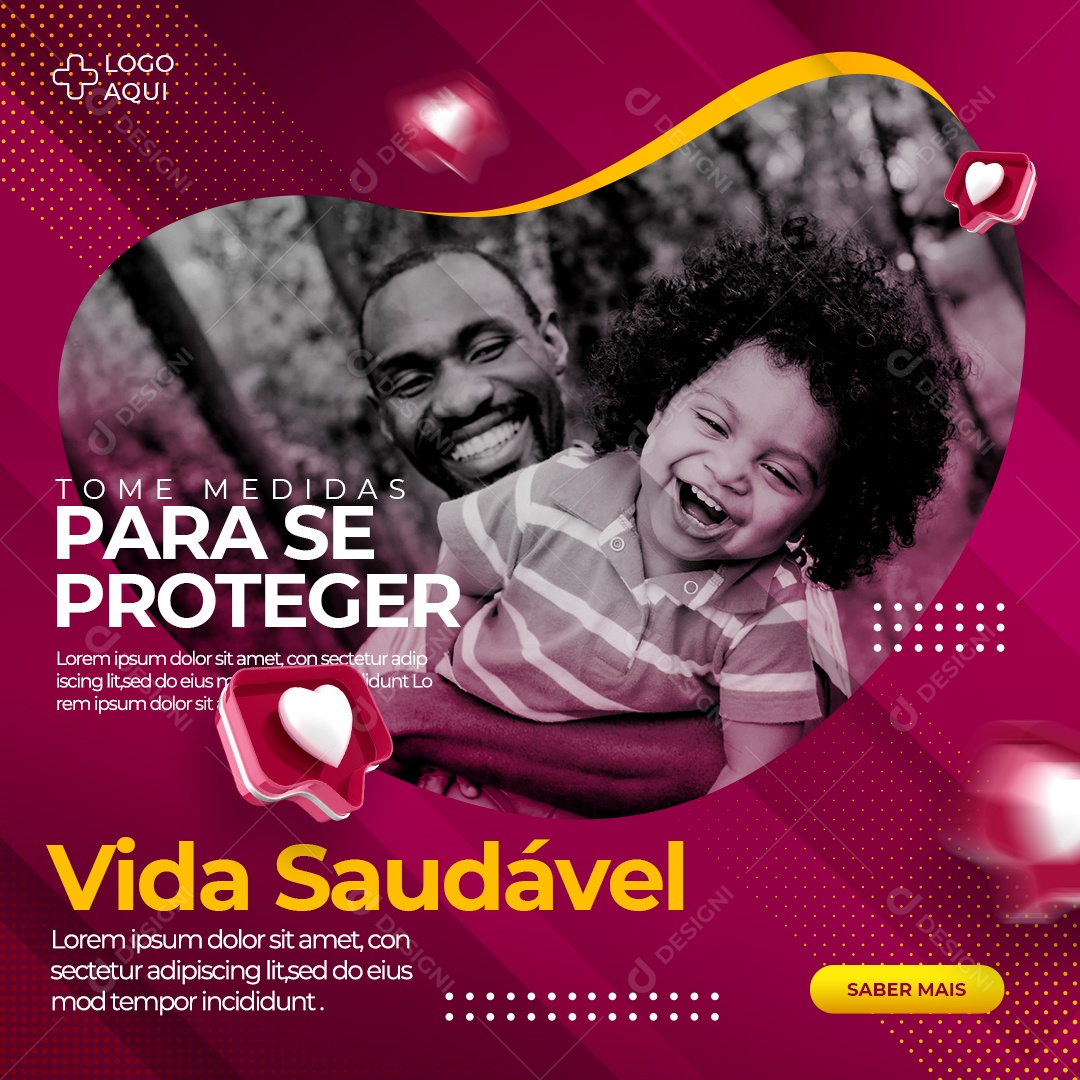 Social Media Clínica Médica Tome Medidas Para se Proteger PSD Editável