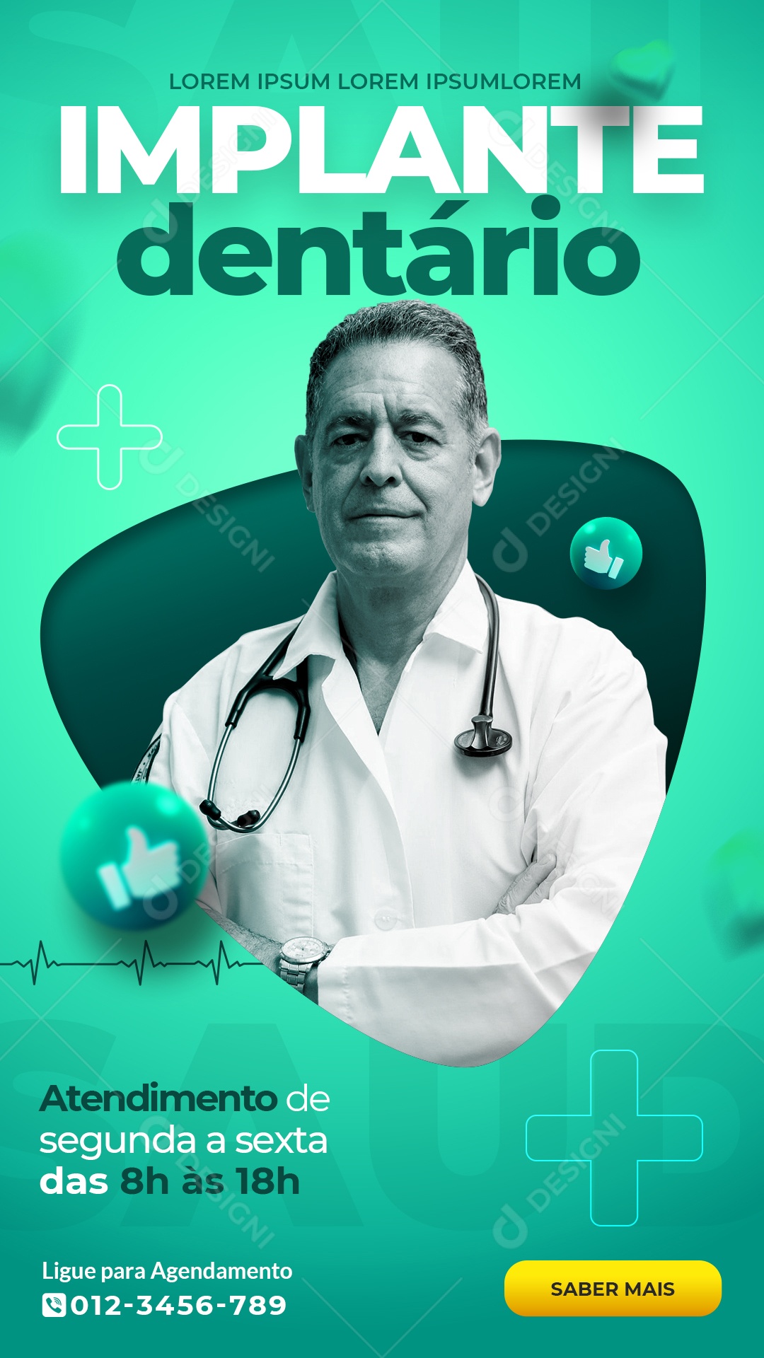 Social Media Clínica Médica Implante Dentário PSD Editável