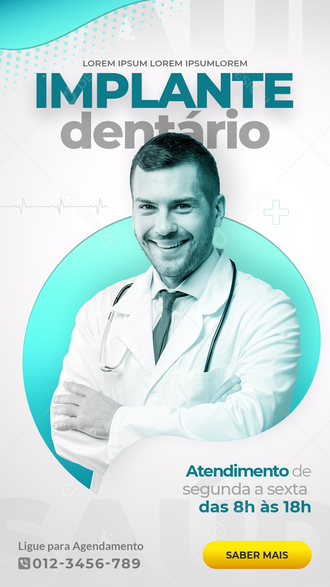 Social Media Clínica Médica Implante Dentário PSD Editável