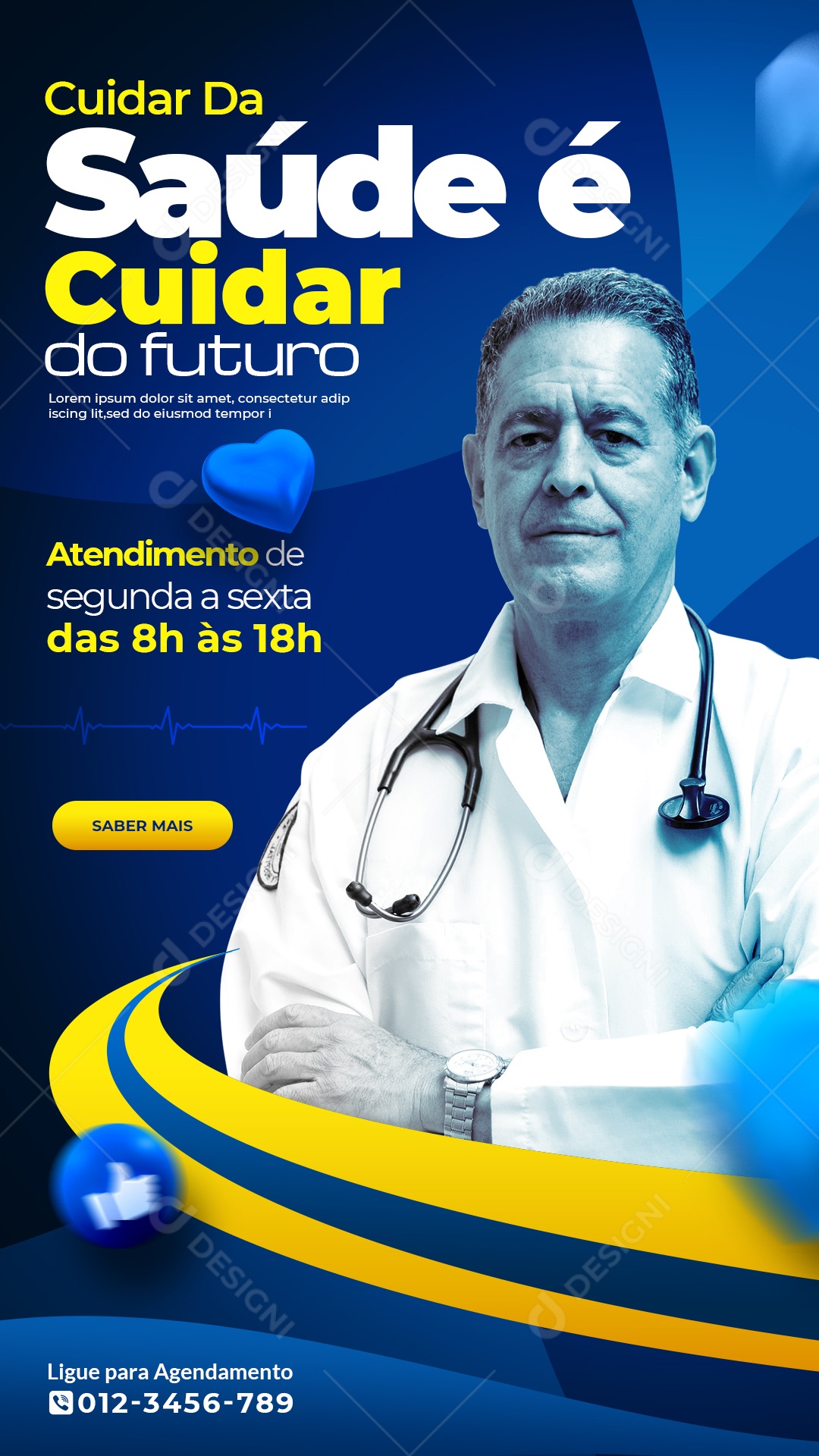 Social Media Medical Clinic Caring for Health is Caring for the Future Editable PSD