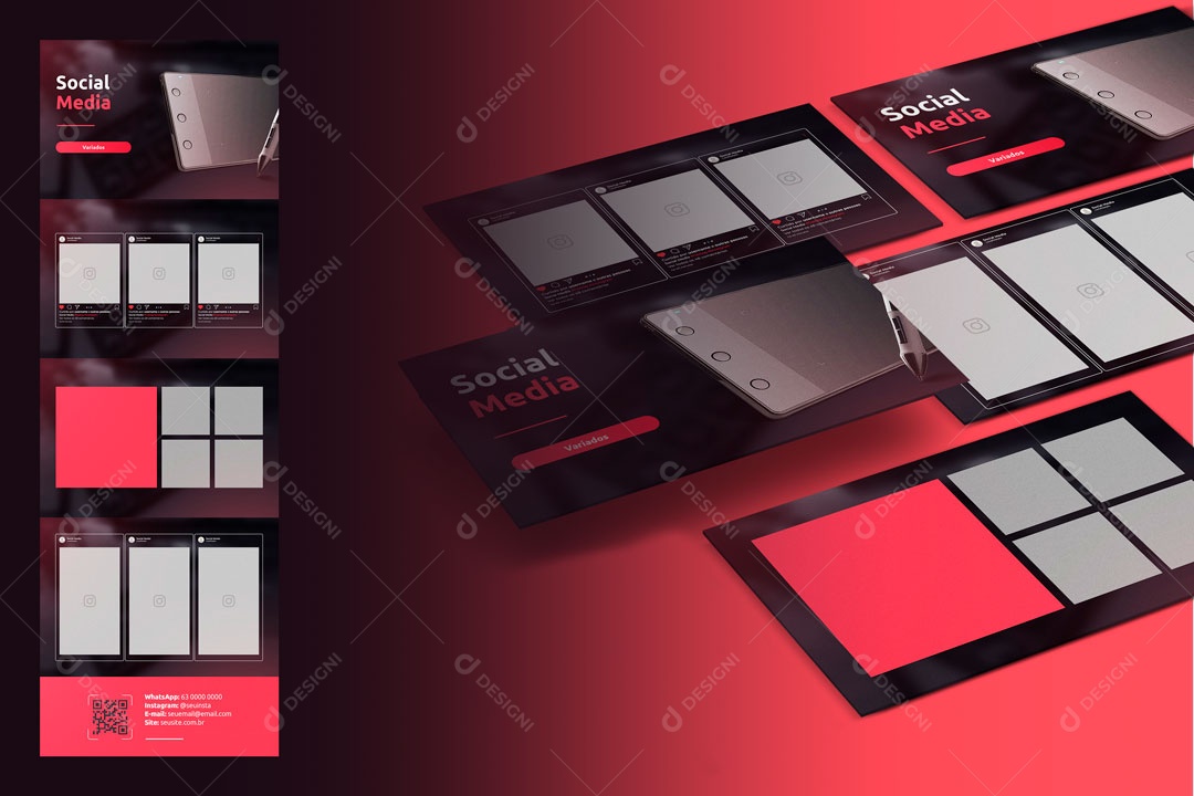 Apresentação Behance de Portfolio Social Media PSD Editável