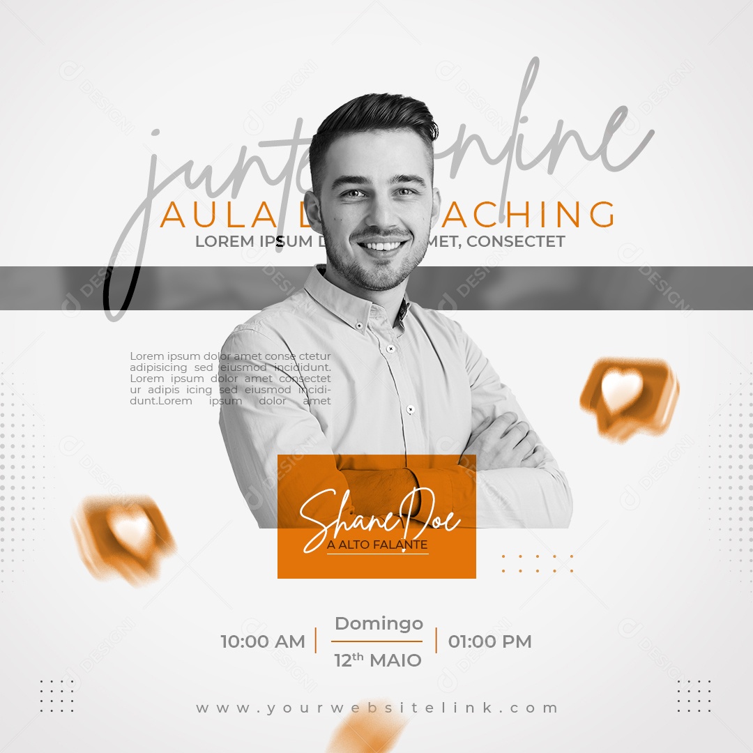 Social Media Marketing Digital Aula PSD Editável